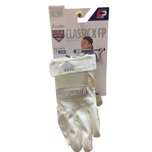Franklin Classic X FP Fastpitch Batting Gloves Womens Large White Janie Reed USA